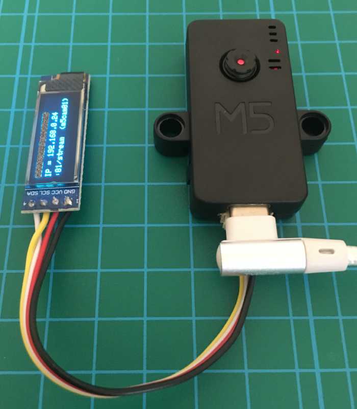 M5CAMERA 液晶表示器SSD1306で接続情報表示