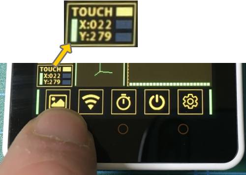 M5Stack CORE2 デモ画面タッチボタン