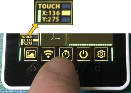 M5Stack CORE2 デモ画面タッチボタン