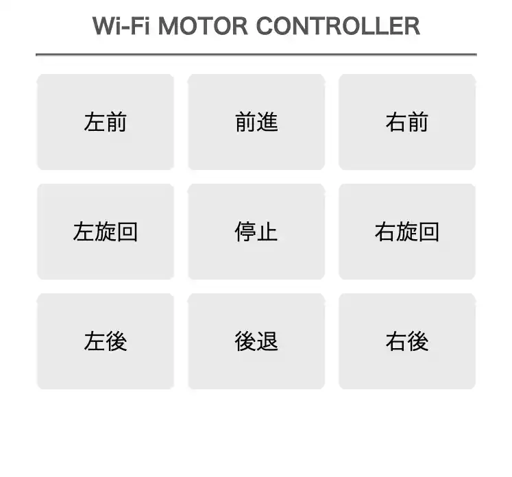 Wi-Fiラジコンカーの作り方、操作画面