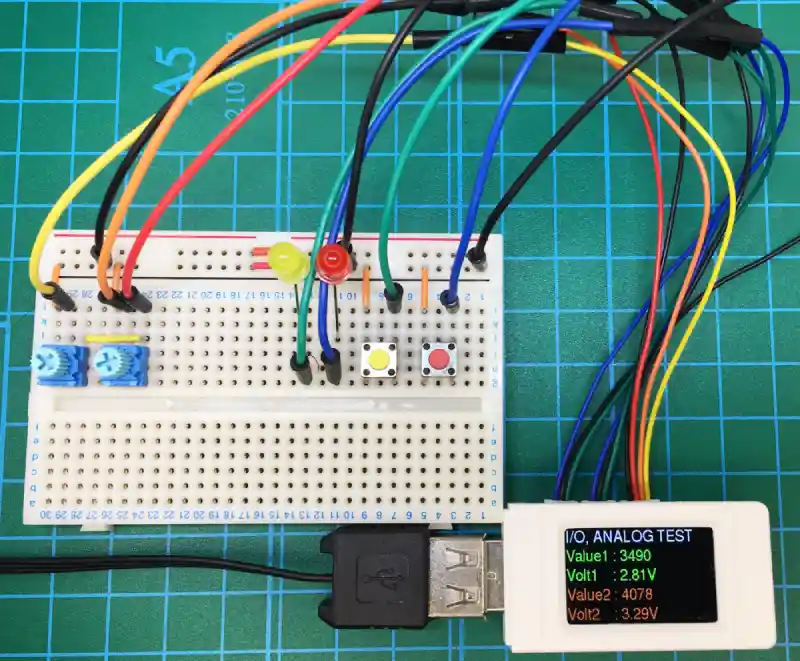 RP2040-GEEK入出力、ADC動作確認