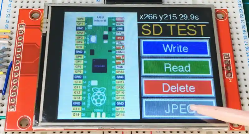 Raspberry Pi Pico とILI9341 SDカードリーダーの動作確認