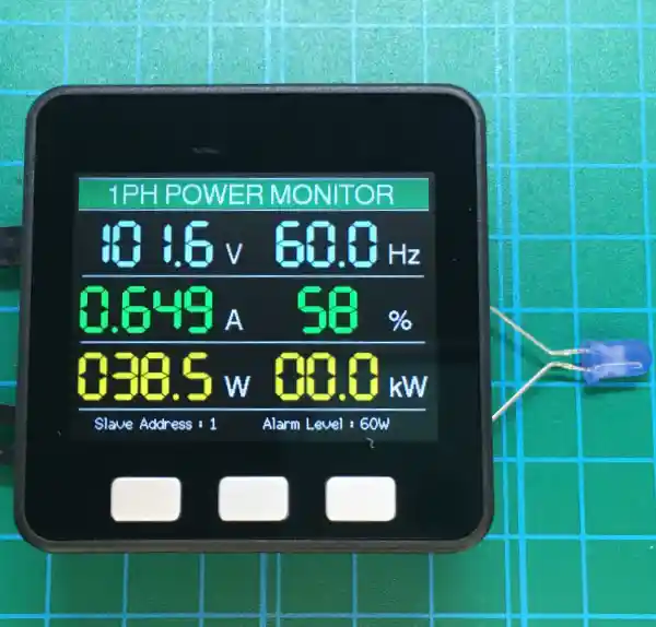 modbus電力測定器電力アラーム動作確認