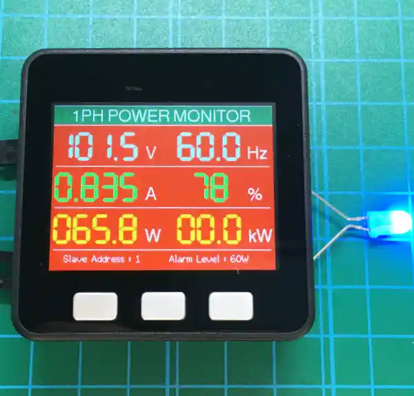 modbus電力測定器電力アラーム動作確認