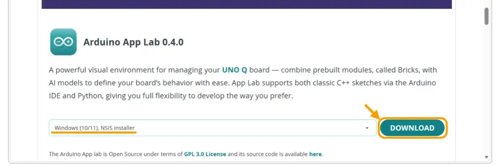 Arduino App Labのダウンロード