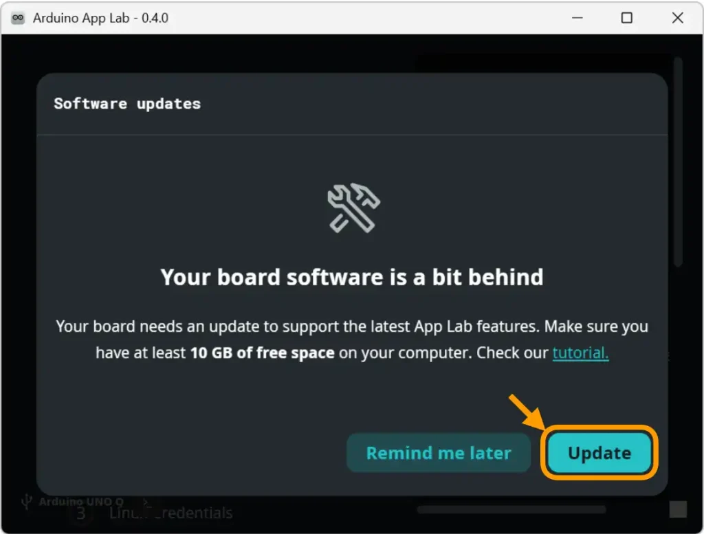 Arduino App Labでボードのアップデート