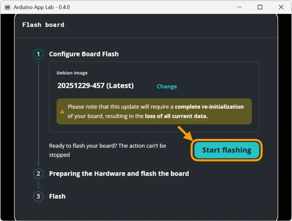Arduino App Labでボードのアップデート
