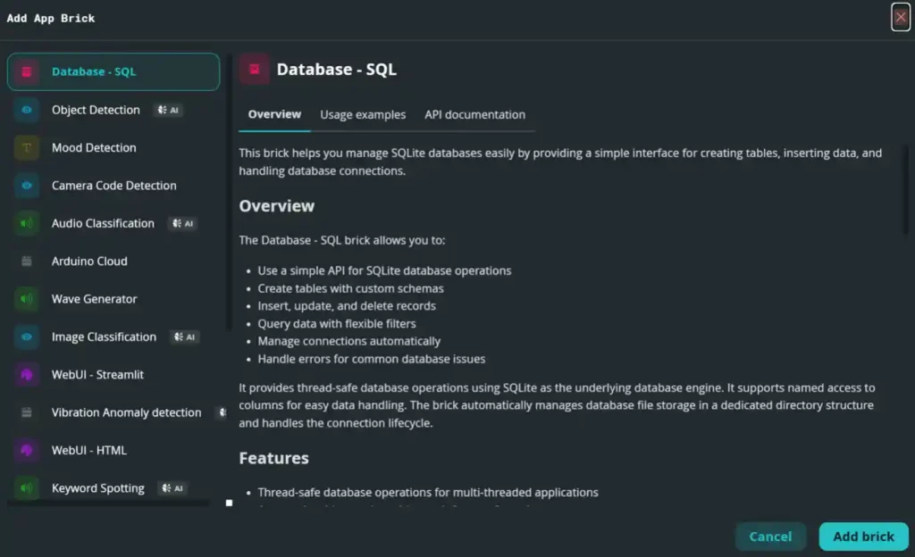 Arduino App Lab Brickの紹介
