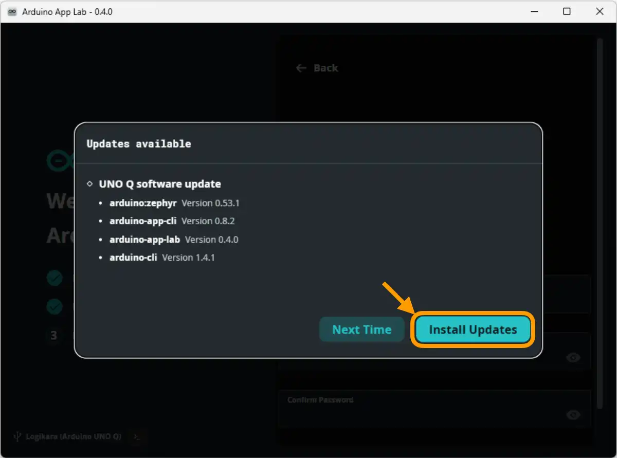 Arduino App Labでボードの初期設定