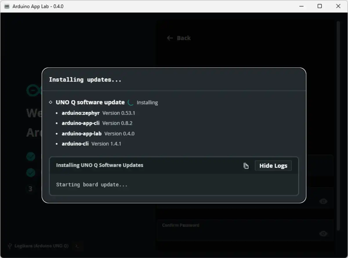 Arduino App Labでボードの初期設定
