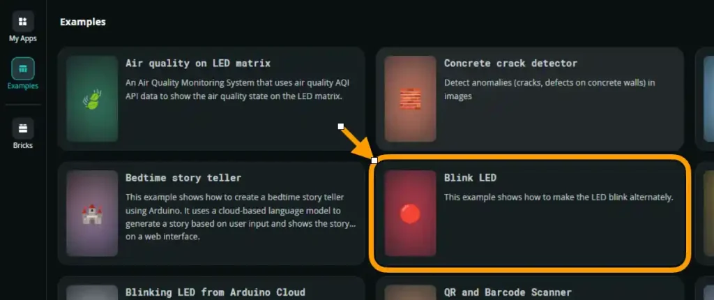 Arduino App Labサンプルアプリの実行