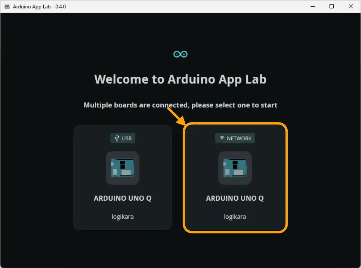 Arduino App LabログインWi-Fi