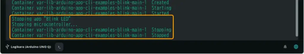Arduino App Labアプリの停止