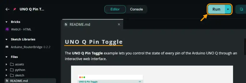 Arduino App Lab Webアプリ動作確認