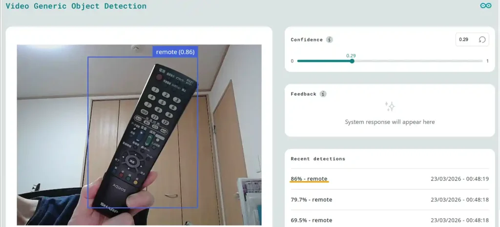 Arduino App Lab AI画像認識アプリ動作確認