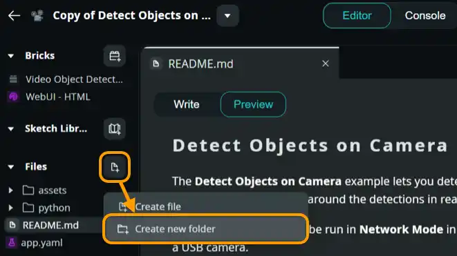 Arduino App Lab フォルダの追加