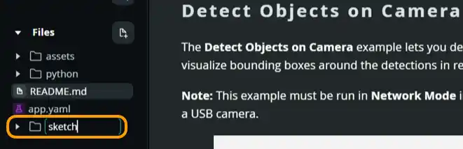 Arduino App Lab フォルダの追加