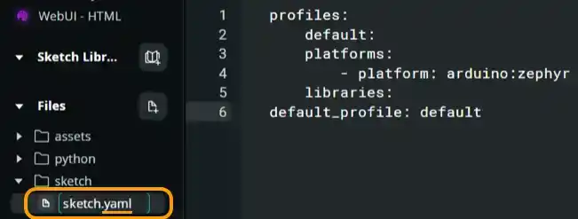 Arduino App Lab スケッチ設定ファイルの追加