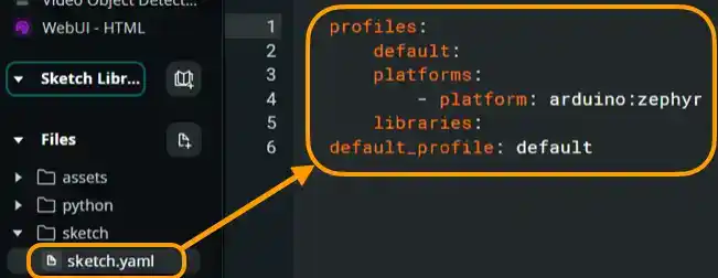 Arduino App Lab スケッチ設定ファイルの追加